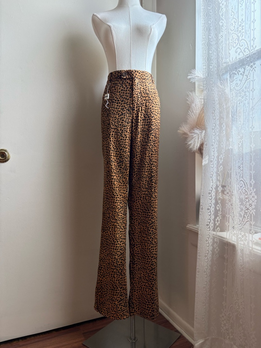 Moschino leopard animal print high rise pants